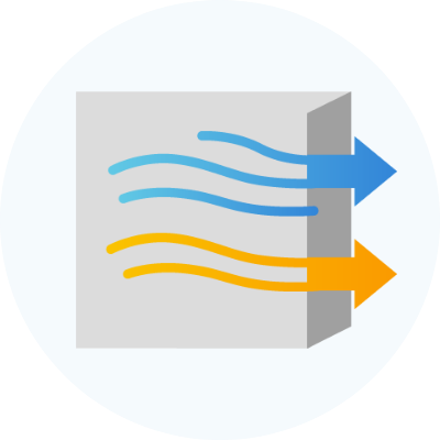 空気や水の流れのイラスト