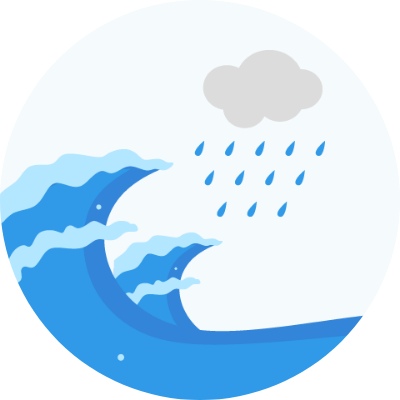 荒天や波の変化のイラスト