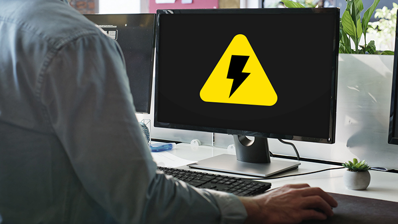 落雷の警報通知を設定し、現場の対応スピードを試せるイメージ